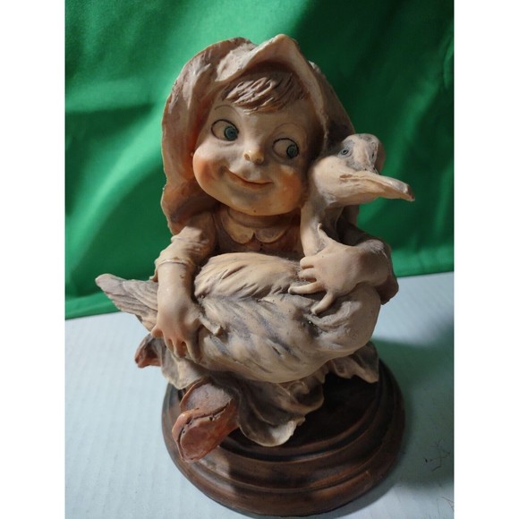 Vintage Giuseppe Armani Gullivers World Porcelain Statue Figure Girl & Her Goose - Picture 4 of 12